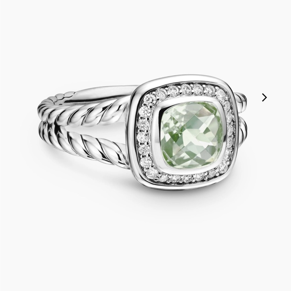 David  Yurman Petite Albion Ring with Diamonds and Prasiolite
